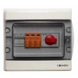 Caja de protecci?n para 1 series de corriente directa, STRING BOX, CONNERA, interior y exterior, IP65, 1000Vcc, 15A SHIELD-SB1-F