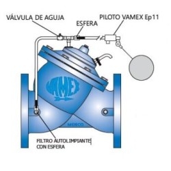 V?lvula de Control Autom?tica Marca VAMEX de C?mara Simple Modelo 1110 (Flotador) de ?8? (200mm) con Conexi?n Bridada Clase 125 