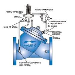 V?lvula de Control Autom?tica Marca VAMEX de C?mara Simple Modelo 1122 (Altitud M?x/M?n) de ?6? (150mm) con Conexi?n Bridada Cla