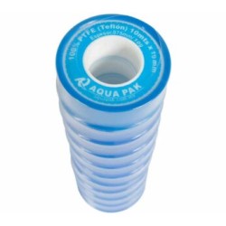 Paquete de 10 piezas cinta de Tefl?n (PTFE) AQUA PAK, 19mm (3/4?) de ancho,10m de largo, 0.075mm de espesor (cada pieza) C?digo: