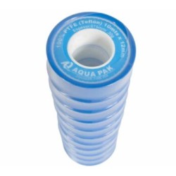 Paquete de 10 piezas cinta de Tefl?n (PTFE) AQUA PAK, 12mm (1/2?) de ancho,10m de largo, 0.075mm de espesor (cada pieza) CT12X10