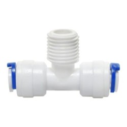 Conector Fitting Niple “T” de 1/4? x 1/4?, Rosca Exterior x 1/4? Marca Servimatic