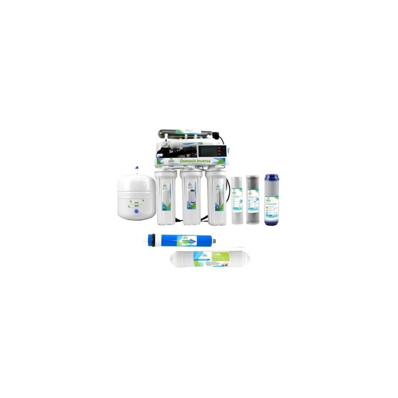 Purificador Osmosis 6 Etapas 100 Gpd Uv Hidrogreen + Kit 1 A