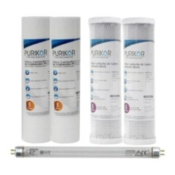 Kit De Mantenimiento Filtracion Basica 3 Etapas Con Uv para 12 meses – PKUF-3UV