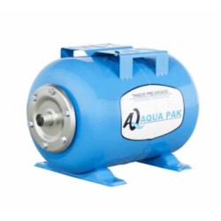 Tanque precargado horizontal de membrana, AQUA PAK, serie AQ, acero al carbón, 24 Litros, presión máxima 86 psi Código: AQ24LH/A
