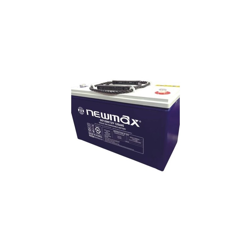 Bateria solar de gel marca NEWMAX modelo SG1200H, 12V-120Ah